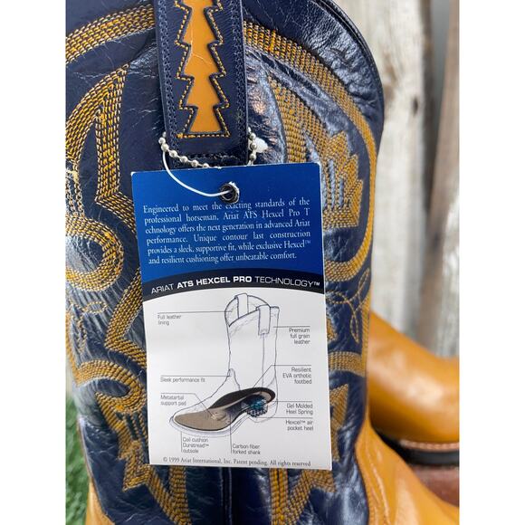 Ariat International Men's Hexcel ProRoper Bright Camel Navy Shaft US 9.5 - Picture 6 of 8